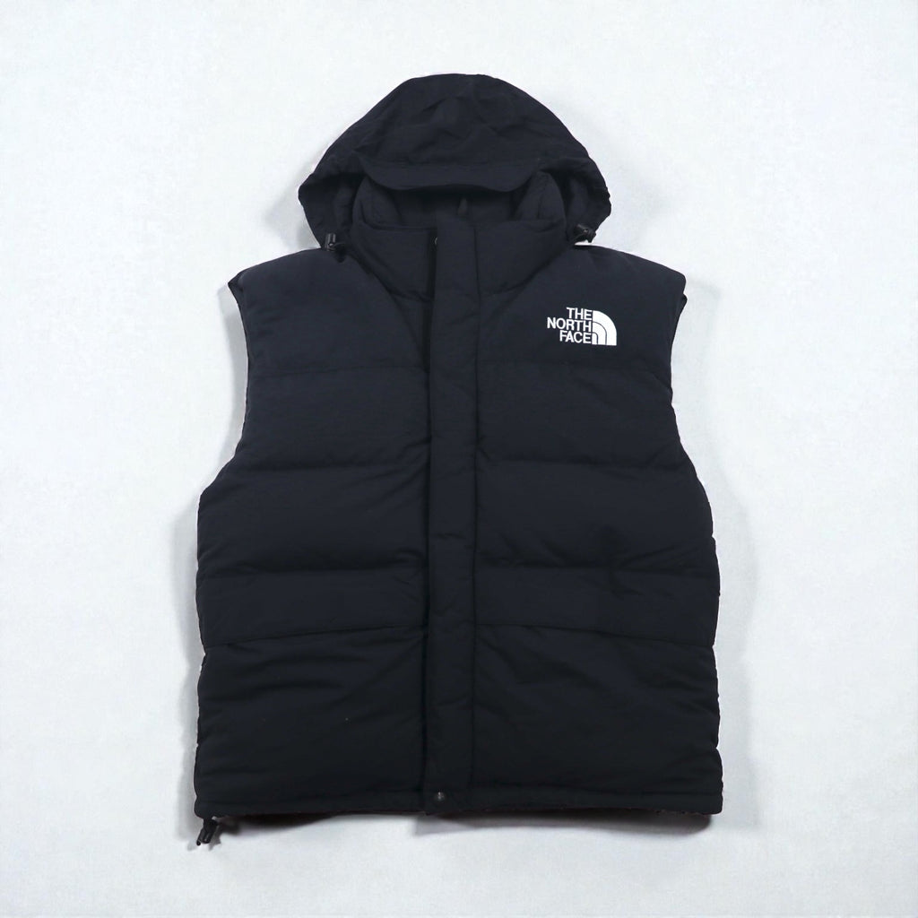 THE NORTH FACE ヌプシ グースダウン ベスト M ブラック ナイロン フード収納 ドローコード