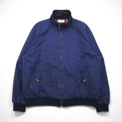 L'HOMME MODERNE スウィングトップ ハリントンジャケット L ネイビー 裏地チェック コットン