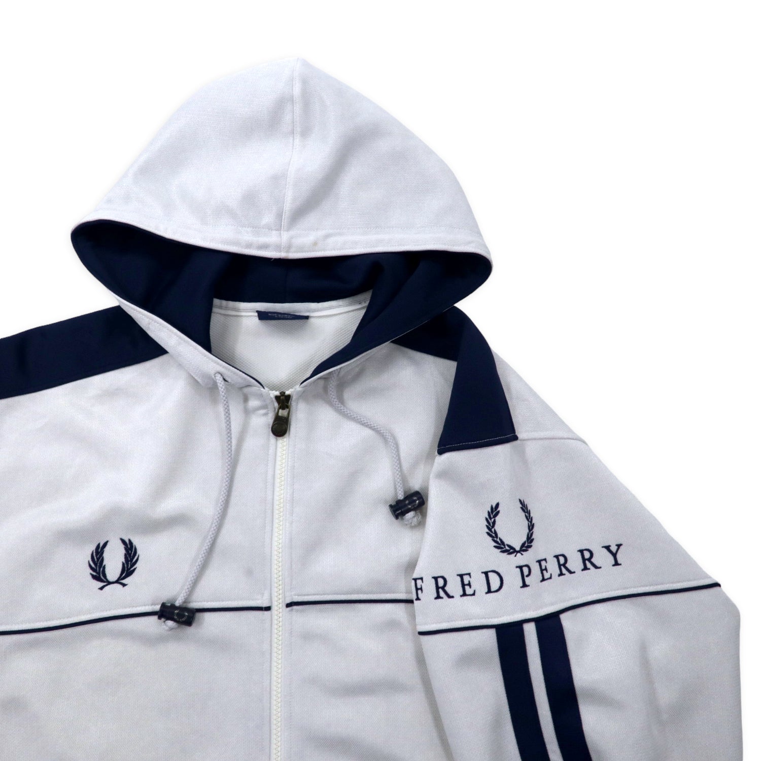 Fred Perry 80's TRACK JACKET Jersey XL White Polyester Logo