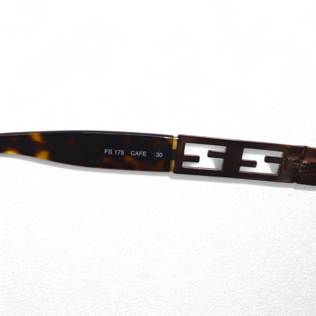 FENDI Vintage Oval Sunglasses 130 Metal Frame Tortoiseshell Zucca FS175 CAFE Made in Italy