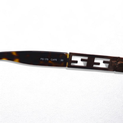 FENDI ヴィンテージ オーバル サングラス 130 メタルフレーム ベッコウ ズッカ FS175 CAFE イタリア製