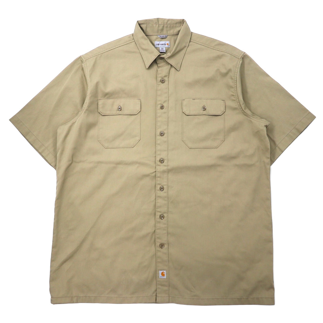 日本然リトテ-古着オンライン-carhartt 半袖 ワークシャツ 2XL ベージュ ポリエステル コットン ビッグサイズ Twill S/S Work Shirt S223 KHI-carhartt Short Sleeve Work Shirt 2XL Beige Polyester Cotton Big Size Twill S/S Work Shirt S223 KHI