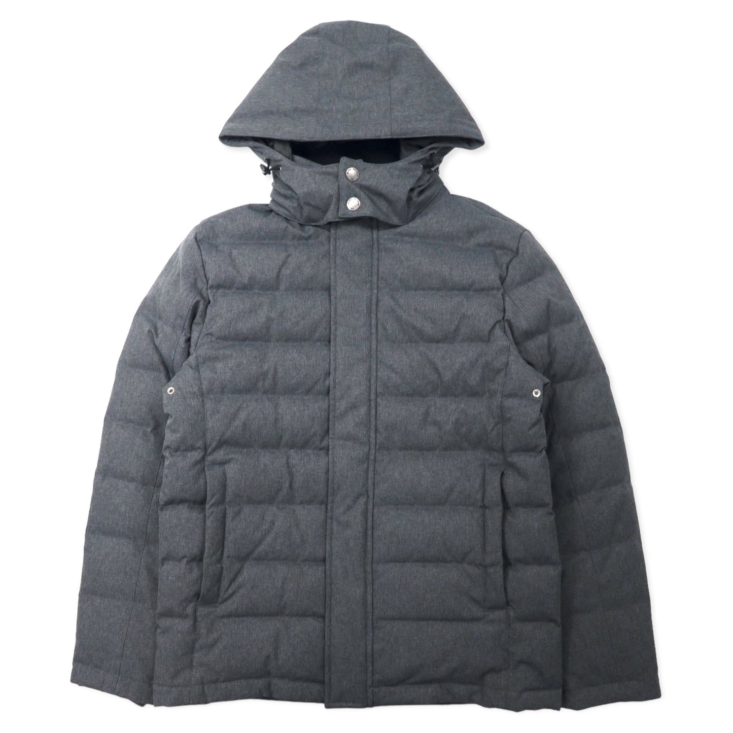 日本然リトテ-古着オンライン-BROOKS BROTHERS ダウンジャケット S グレー ポリエステル 裏地チェック フード着脱式-Brooks Brothers Puffer Jacket S Gray Polyester Rulse Checked Hoodie Detachable