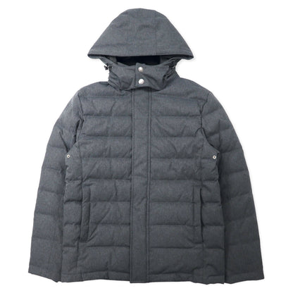 日本然リトテ-古着オンライン-BROOKS BROTHERS ダウンジャケット S グレー ポリエステル 裏地チェック フード着脱式-Brooks Brothers Puffer Jacket S Gray Polyester Rulse Checked Hoodie Detachable