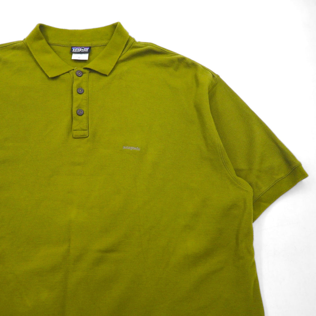Patagonia Organic Cotton Polo Shirt 2XL Khaki Pique Single Point Logo Embroidery 52822