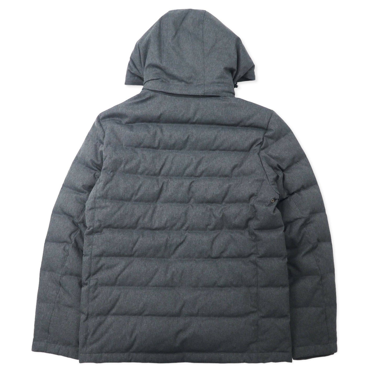 BROOKS BROTHERS ダウンジャケット S グレー ポリエステル 裏地チェック フード着脱式