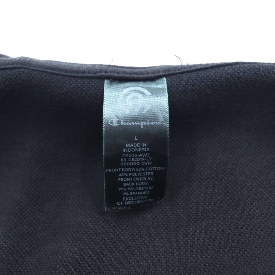 C9 by Champion Full Zip Hoodie L Black Cotton Polyester