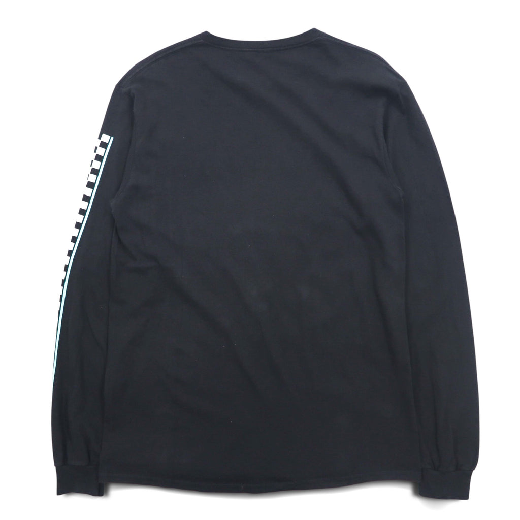NINTENDO 1985 任天堂 ロングスリーブTシャツ ロンT M ブラック 袖プリント フラッグチェック