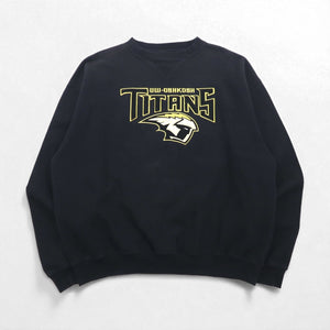 JANSPORT 前V カレッジ スウェット トレーナー L ブラック UW OSHKOSH TITANS エルサルバドル製