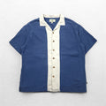 Island Shores Silk Short Sleeve Open Collar Shirt, Open Neck Aloha Shirt, 2XL, Blue, Box Silhouette, Washable