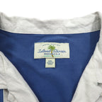 Island Shores Silk Short Sleeve Open Collar Shirt, Open Neck Aloha Shirt, 2XL, Blue, Box Silhouette, Washable