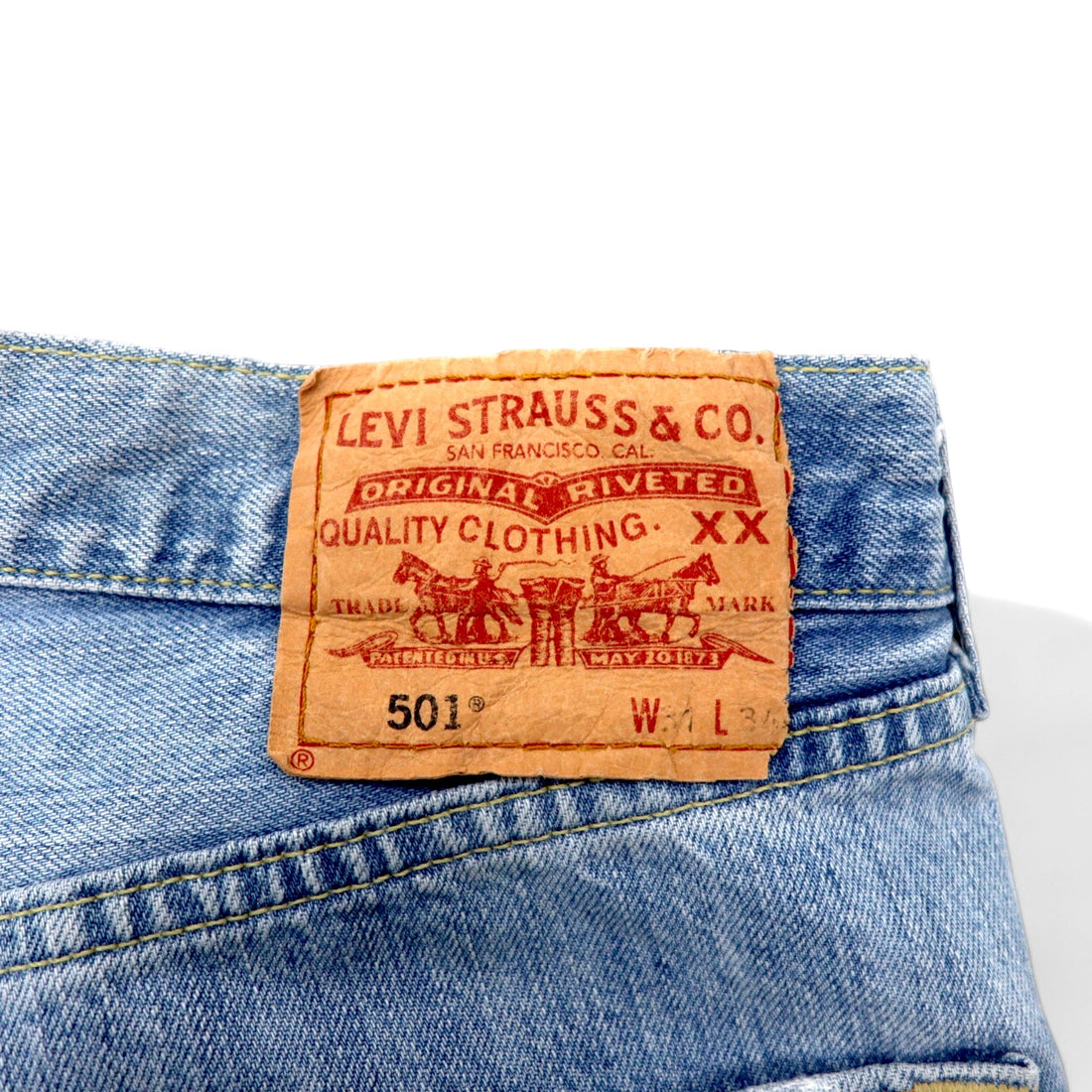 Levi's Made in Spain 00s Euro Levi's 501 Denim Pants Size 31 Blue Ice Wash Cotton Button Fly Button Back 295 501-0178