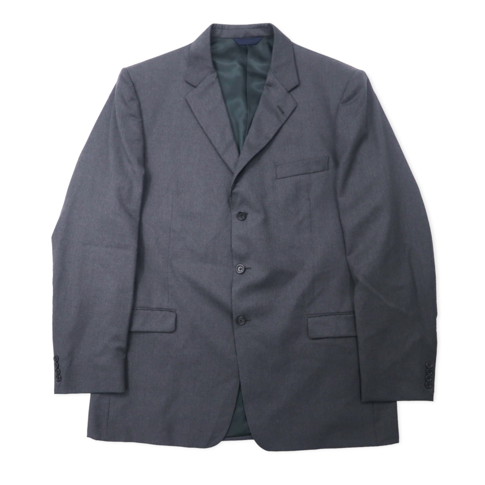 日本然リトテ-古着オンライン-BURBERRY USA製 3B テーラードジャケット XL グレー ウール-BURBERRY USA MADE 3b Tailored Jacket XL Gray Wool