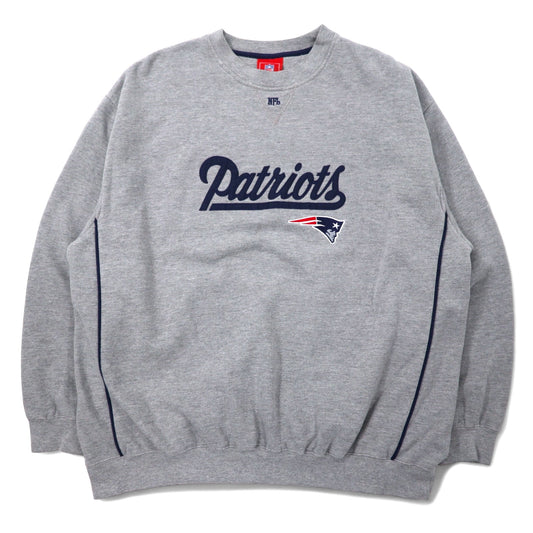 NFL クルーネック スウェット XL グレー コットン 裏起毛 Patriots ビッグサイズ