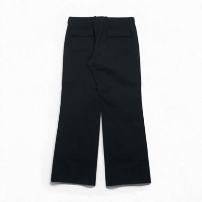 GUCCI イタリア製 ワイド フレア スラックスパンツ L ブラック コットン