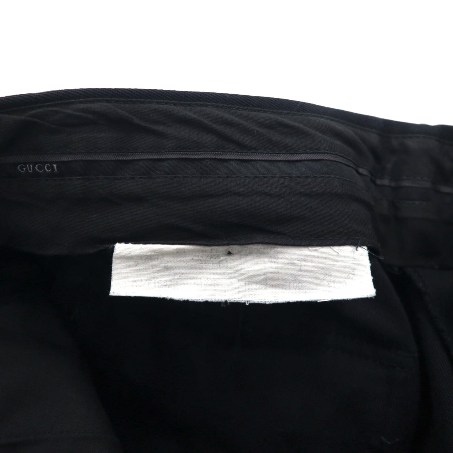 GUCCI イタリア製 ワイド フレア スラックスパンツ L ブラック コットン