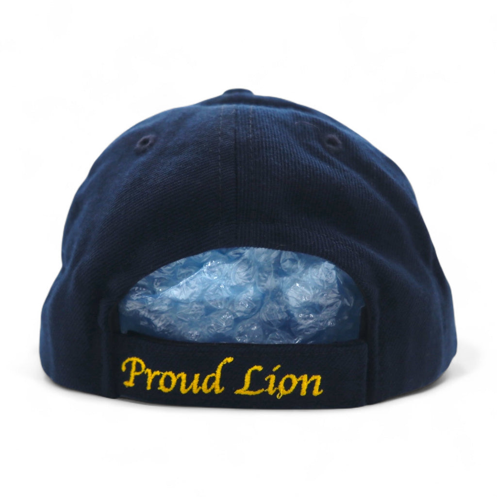 Made in USA 90s US Navy USS PONCE Cap FREE Belt Navy Wool Gabardine Proud Lion Military THE CORPS