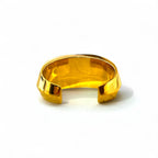 SAINT LAURENT PARIS Metal Bangle Gold and Black Wide Cuff Bracelet