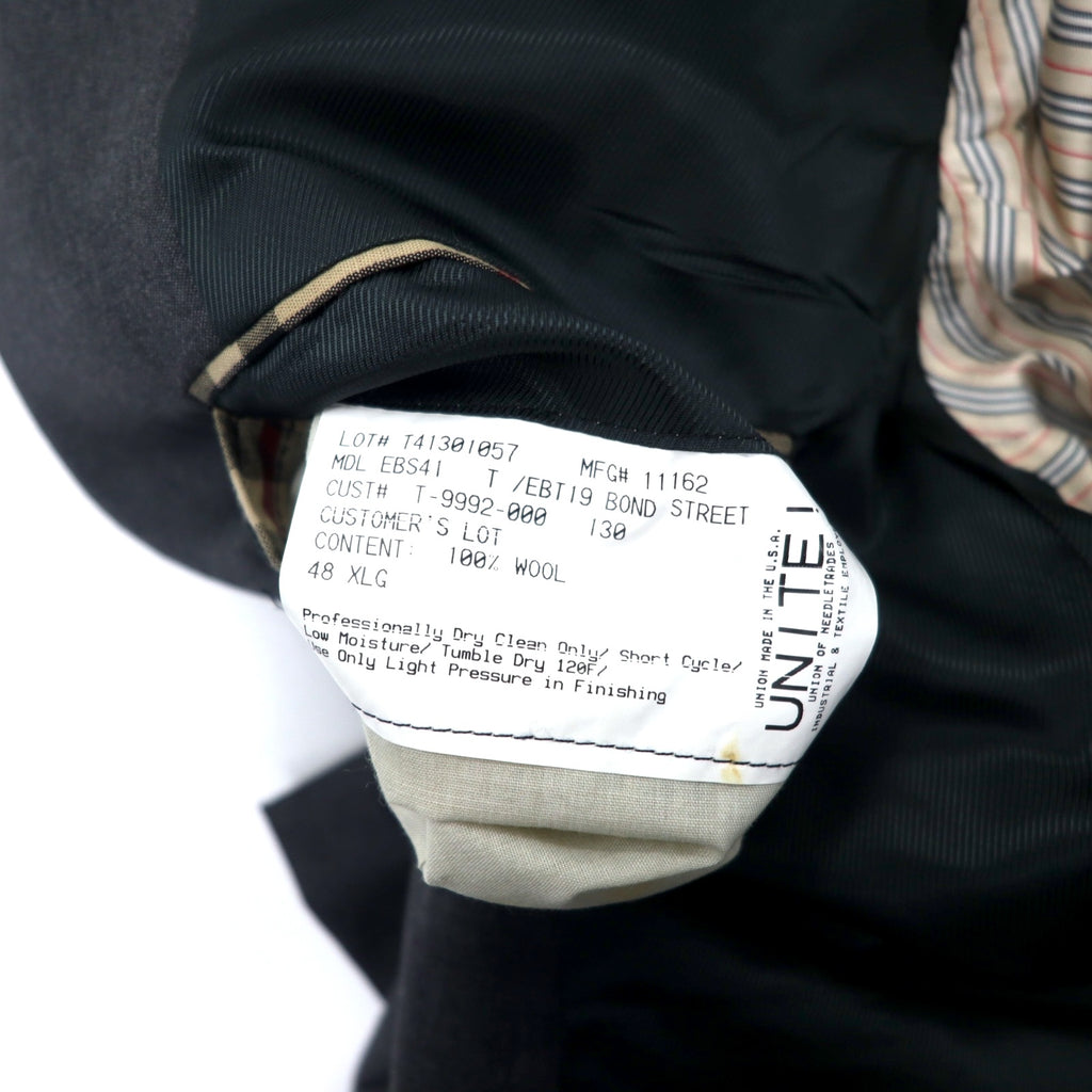 BURBERRY USA製 3B テーラードジャケット XL グレー ウール