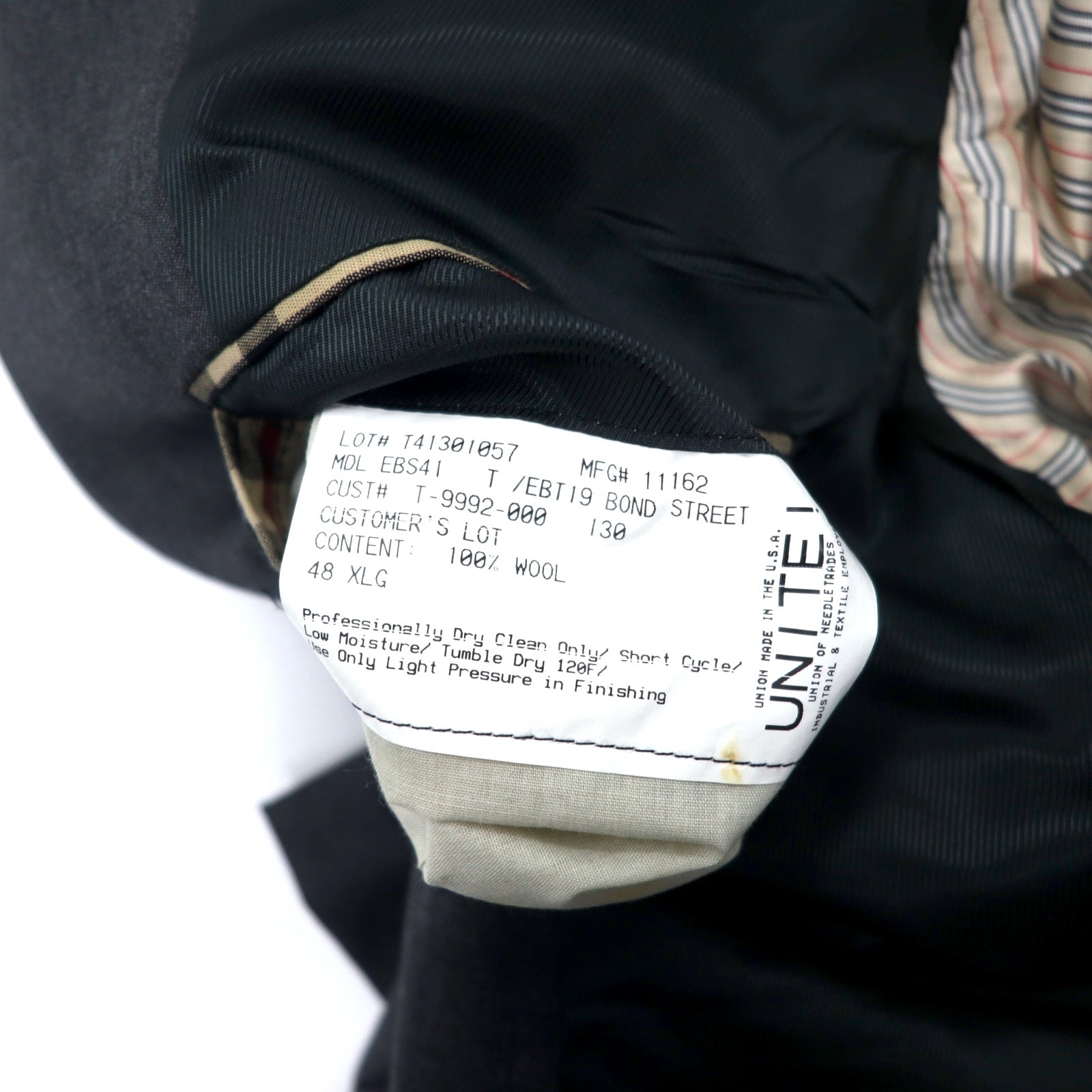 BURBERRY USA製 3B テーラードジャケット XL グレー ウール