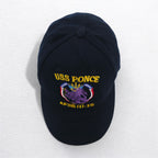 Made in USA 90s US Navy USS PONCE Cap FREE Belt Navy Wool Gabardine Proud Lion Military THE CORPS