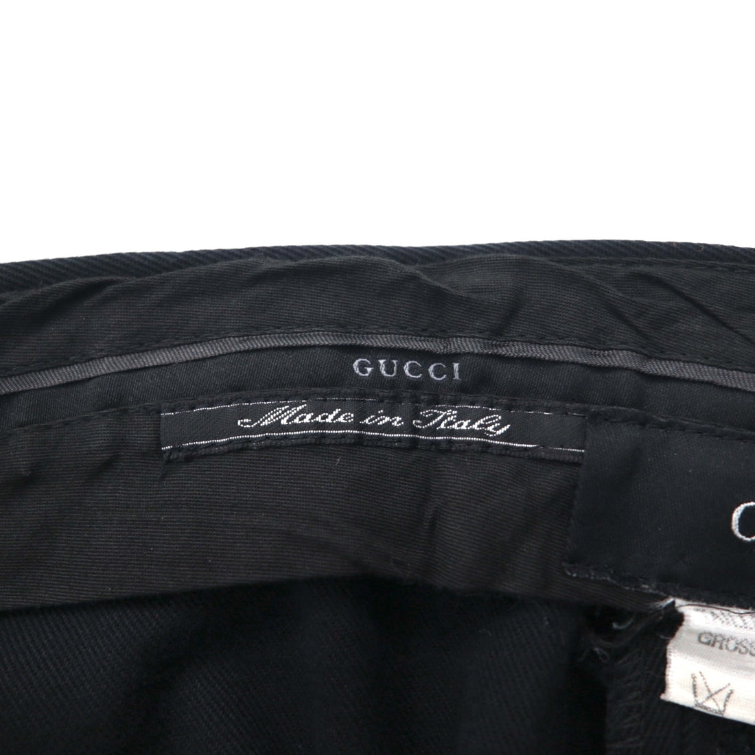 GUCCI イタリア製 ワイド フレア スラックスパンツ L ブラック コットン