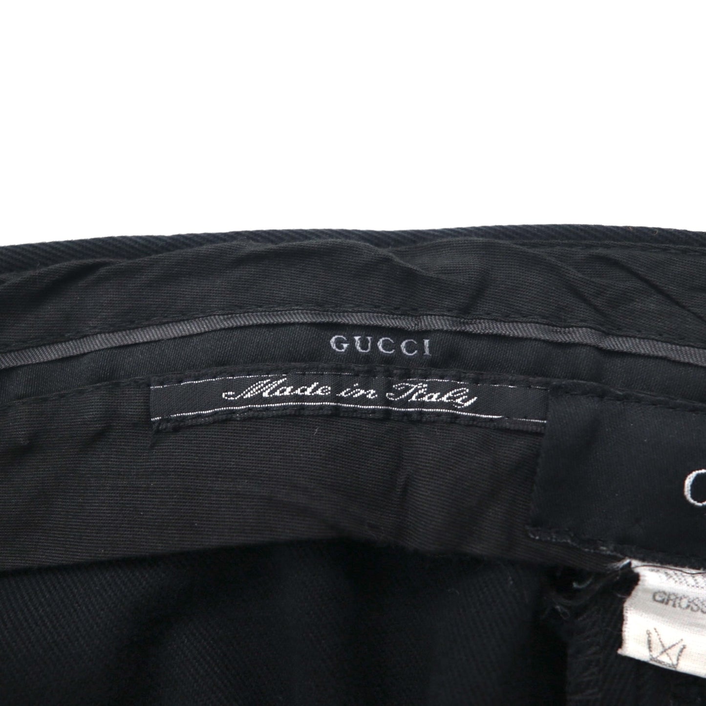 GUCCI イタリア製 ワイド フレア スラックスパンツ L ブラック コットン