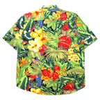 nautica 90年代 アロハシャツ M マルチカラー コットン 花柄 ボタニカル