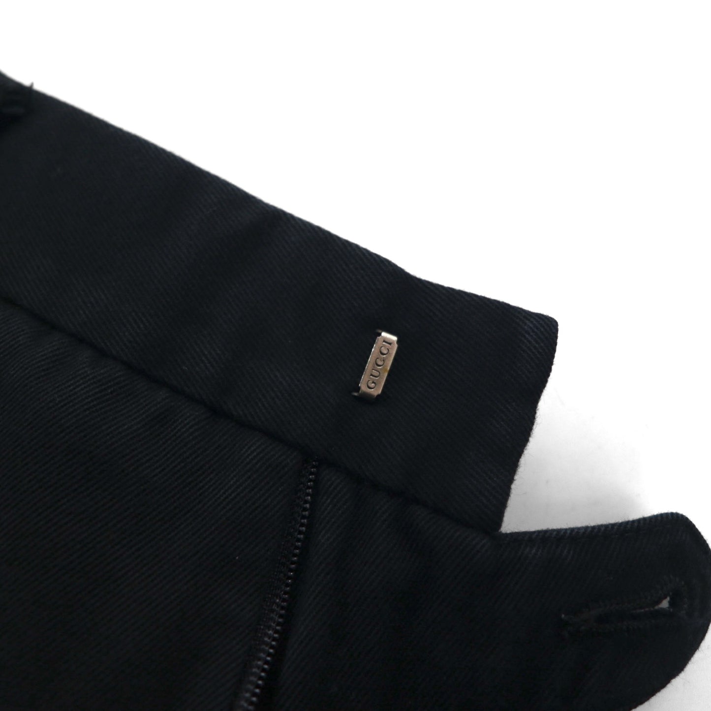 GUCCI イタリア製 ワイド フレア スラックスパンツ L ブラック コットン