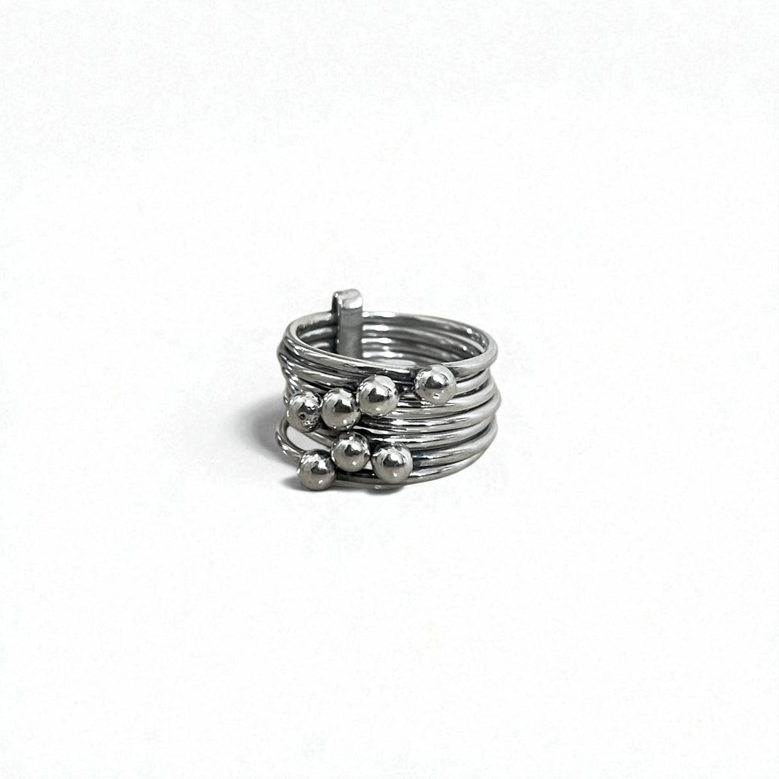 Vintage Mexican Jewelry メキシカンジュエリー 7連 リング シルバー 925 モダニスト