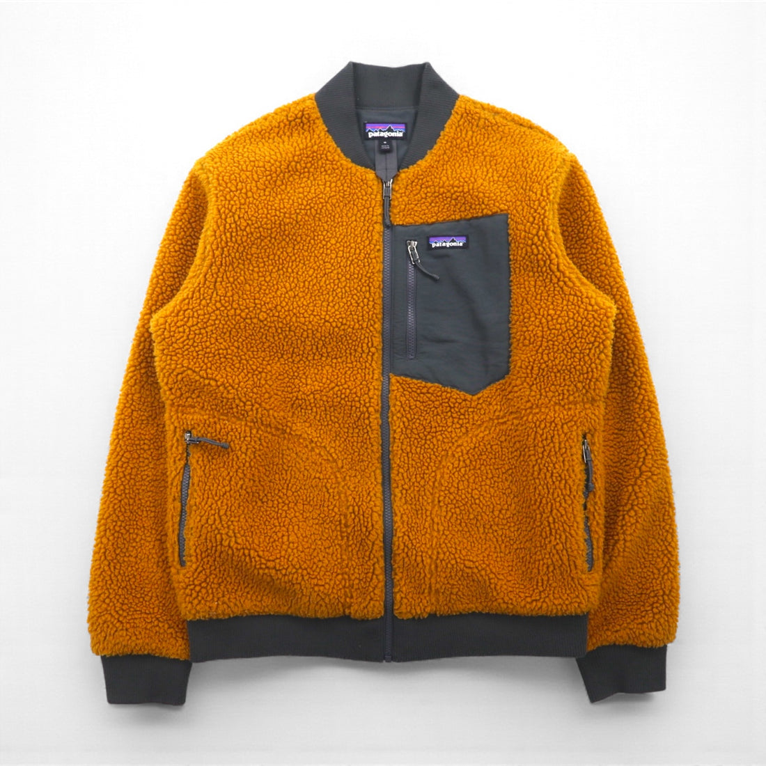 Patagonia Retro-X Bomber Jacket, Boa Fleece Medium, Mustard Brown, 22830