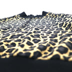 PUMA Cropped Half-Zip Sweatshirt M Leopard Beige Fleece Lining Side Lines