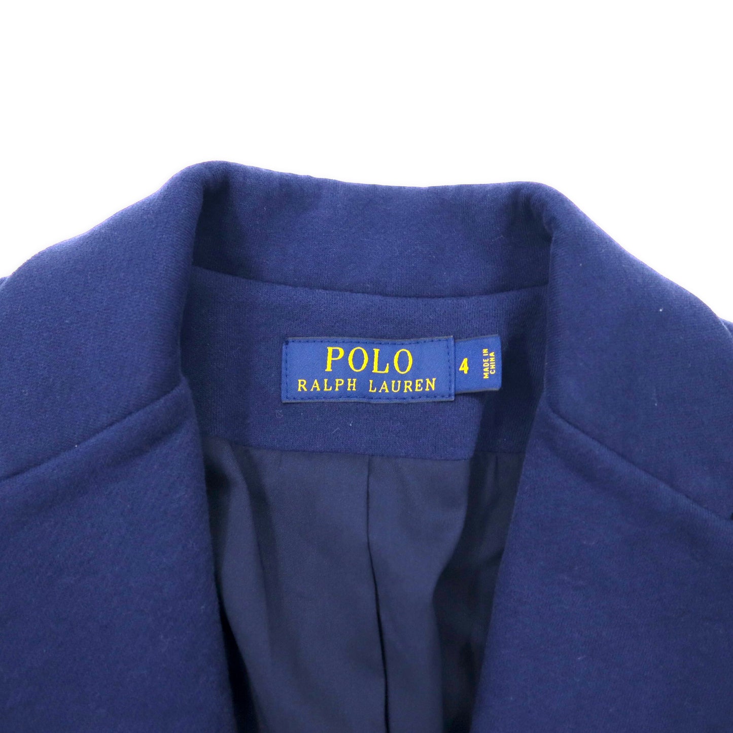 POLO RALPH LAUREN スクールジャケット ブレザー 4 ネイビー コットン エンブレムロゴ ワッペン 金ボタン 紺ブレ