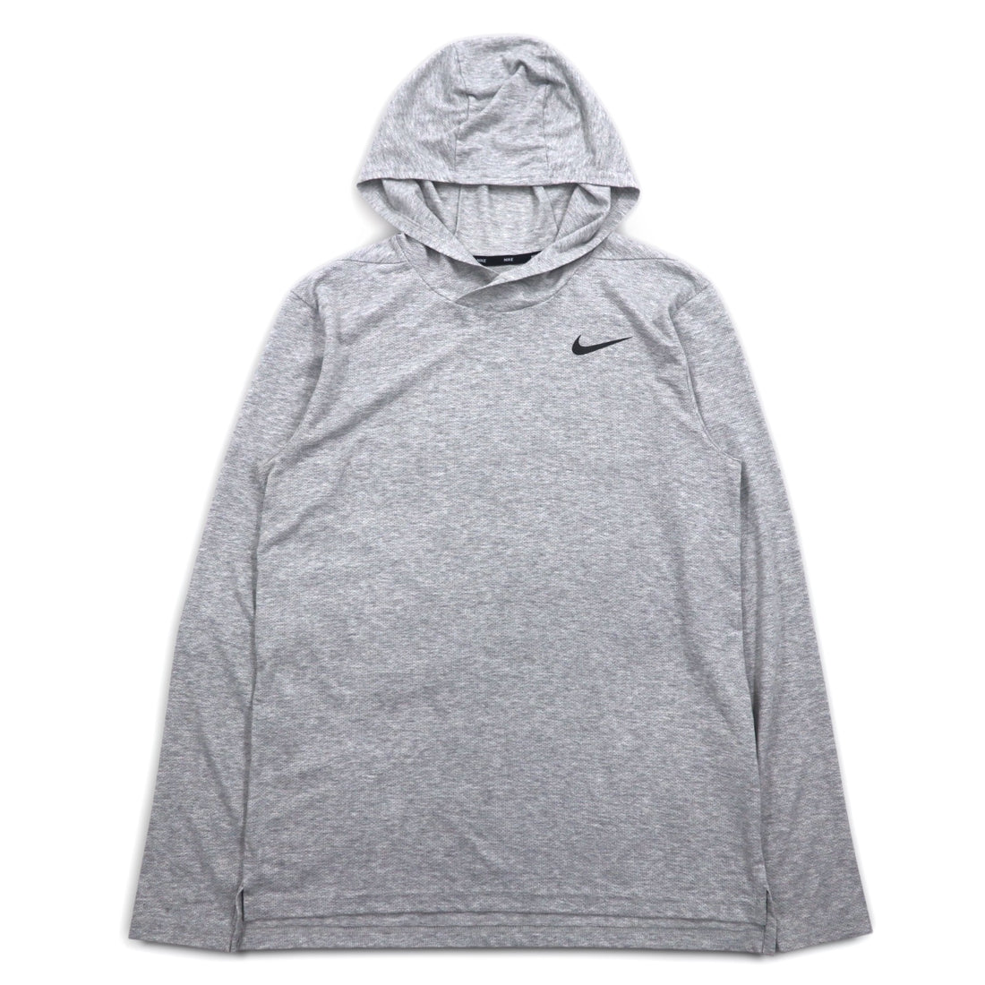 NIKE Dri-Fit Hoodie Long Sleeve T-Shirt M Gray L/S Hooded Training Top AO7579-012