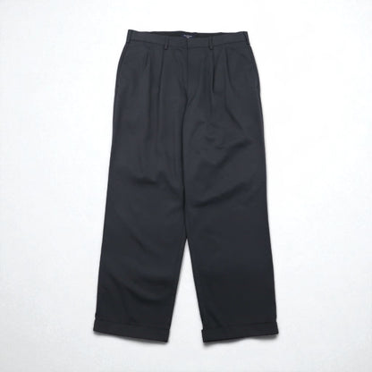 DOCKERS (Levi's) 2000s Wide Leg Slacks, Size L, Gray, Polyester