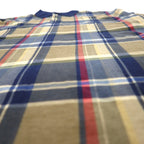 nautica 90s polo shirt, XL, navy, check, cotton, one-point logo embroidery