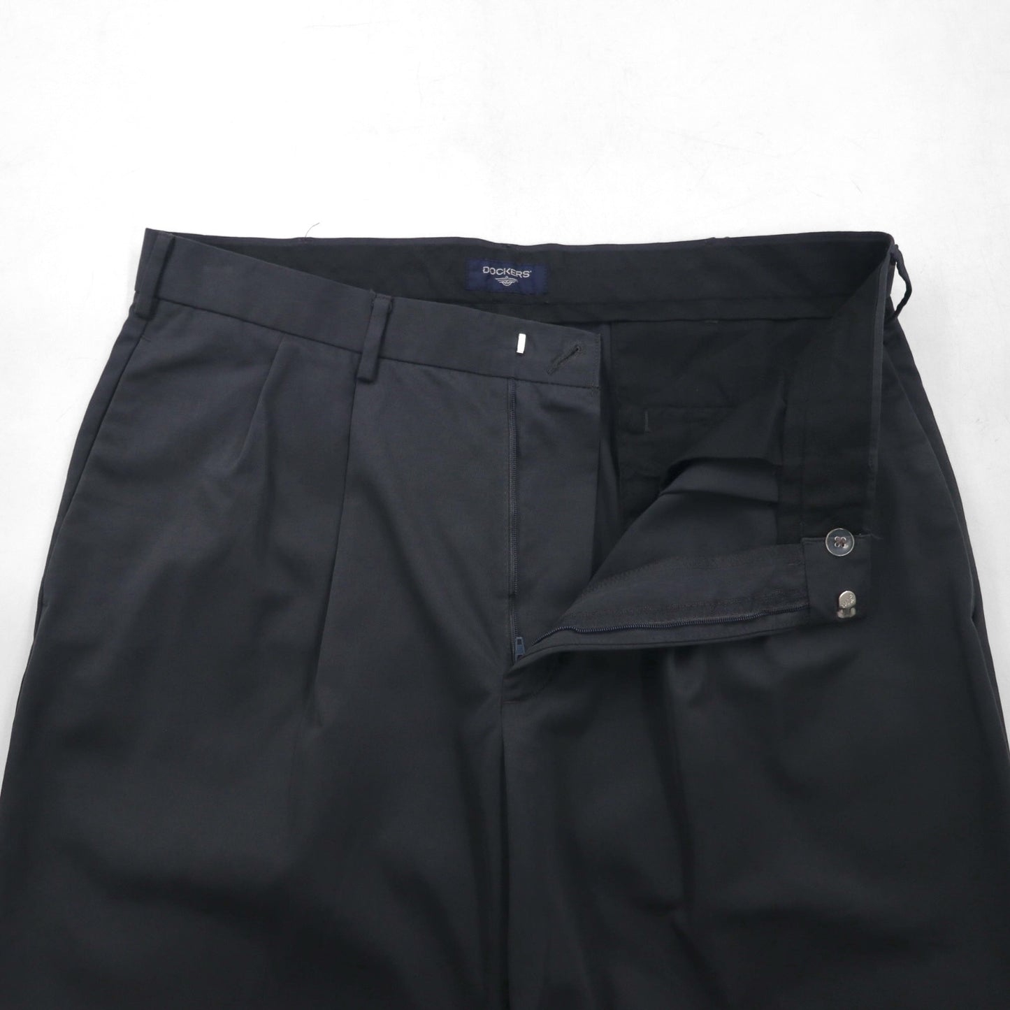 DOCKERS (Levi's) 2000s Wide Leg Slacks, Size L, Gray, Polyester