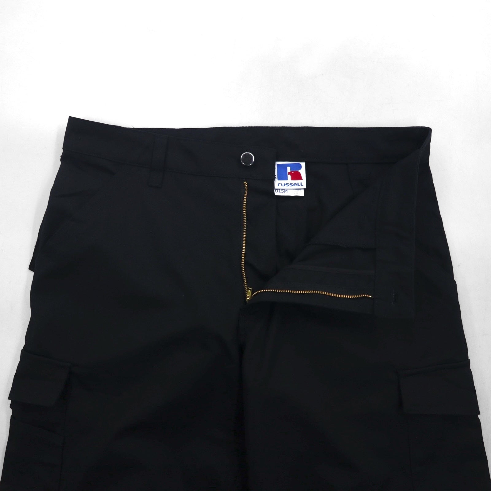 RUSSELL ATHLETIC ユーティリティー カーゴパンツ L ブラック 防水 Teflon ワイド サスペンダーボタン