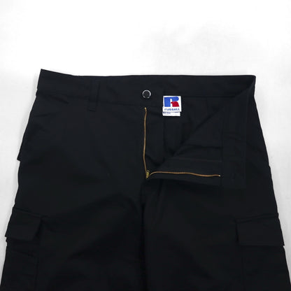 RUSSELL ATHLETIC ユーティリティー カーゴパンツ L ブラック 防水 Teflon ワイド サスペンダーボタン