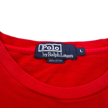 Polo by Ralph Lauren 90s single stitch pique T-shirt, L, red, cotton, small pony embroidery