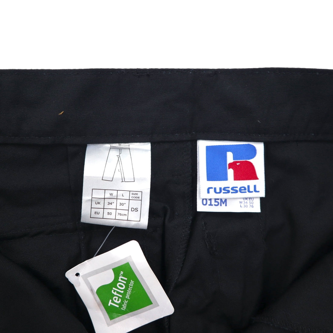RUSSELL ATHLETIC Utility Cargo Pants, Large, Black, Waterproof Teflon, Wide Suspender Buttons