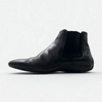 Salvatore Ferragamo Chelsea Boots with Side Gore, Size 27cm, Black Leather, VF 20202 D17, Made in Italy