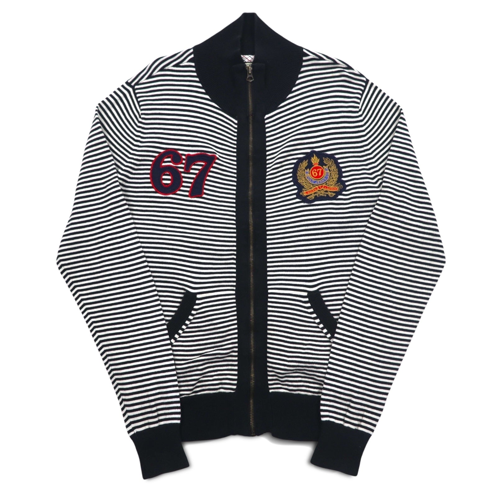 POLO JEANS COMPANY RALPH LAUREN ドライバーズニット フルジップ カーディガン L ボーダー TALONジップ