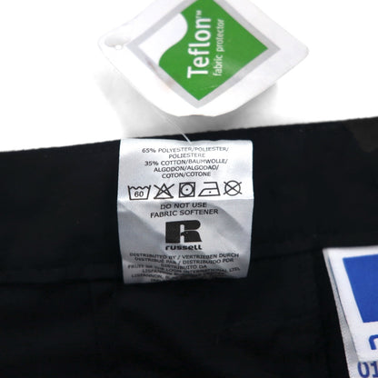 RUSSELL ATHLETIC ユーティリティー カーゴパンツ L ブラック 防水 Teflon ワイド サスペンダーボタン