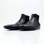 Salvatore Ferragamo Chelsea Boots with Side Gore, Size 27cm, Black Leather, VF 20202 D17, Made in Italy