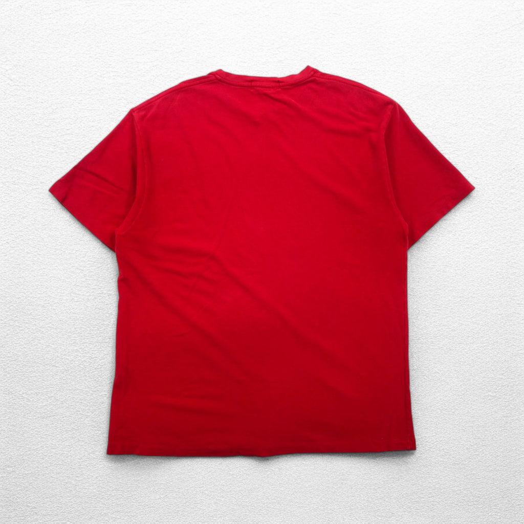 Polo by Ralph Lauren 90年代 シングルステッチ 鹿の子 Tシャツ L レッド コットン スモールポニー刺繍