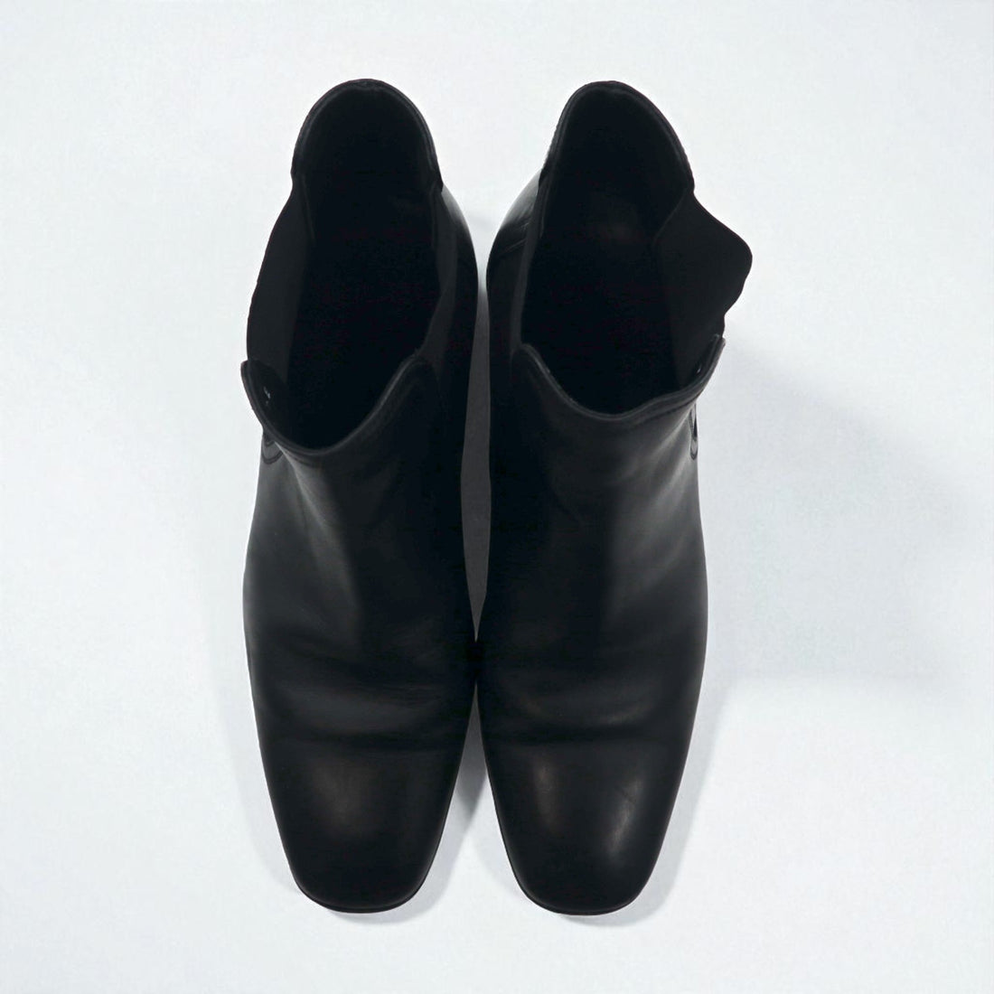 Salvatore Ferragamo Chelsea Boots with Side Gore, Size 27cm, Black Leather, VF 20202 D17, Made in Italy