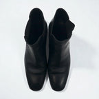 Salvatore Ferragamo Chelsea Boots with Side Gore, Size 27cm, Black Leather, VF 20202 D17, Made in Italy
