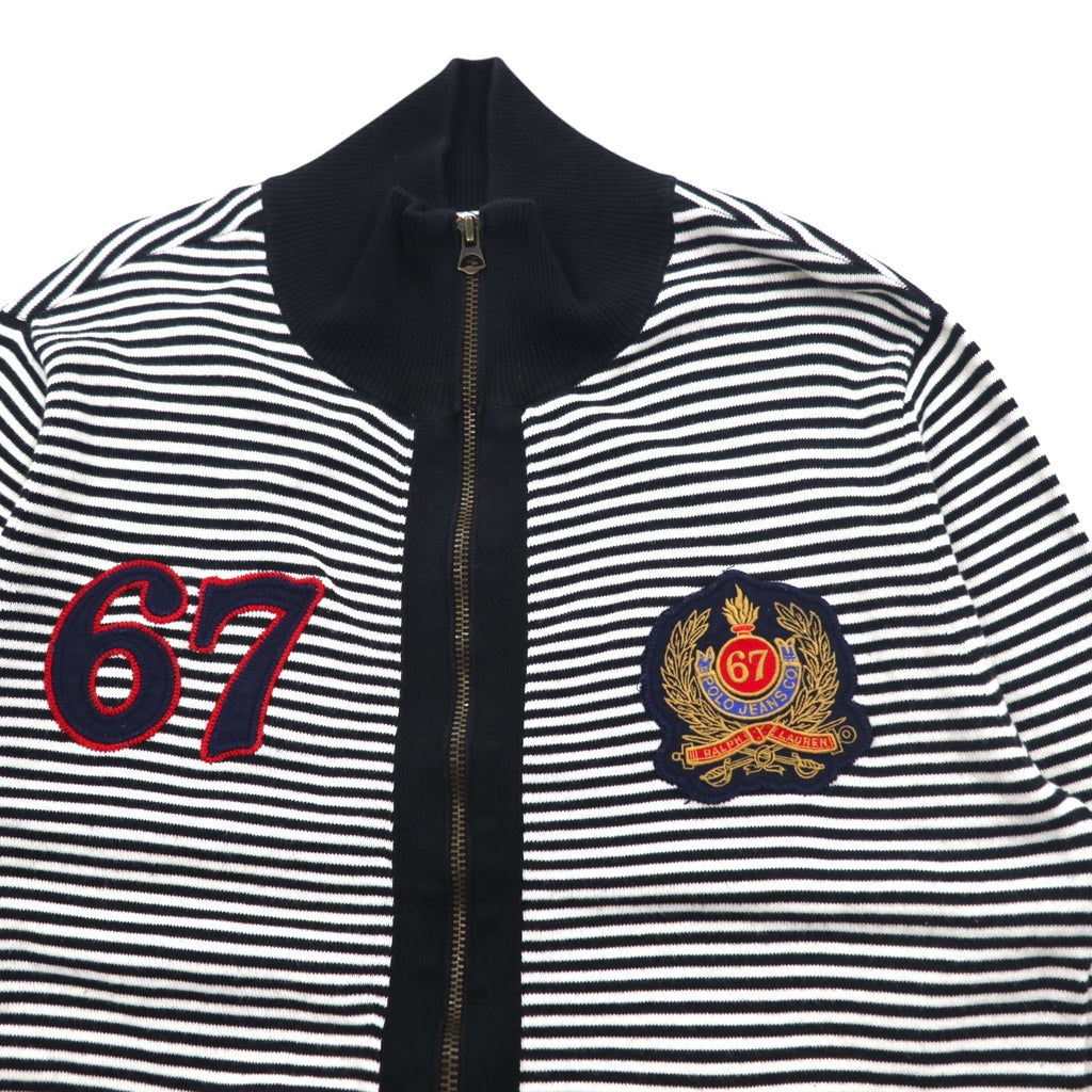 POLO JEANS COMPANY RALPH LAUREN ドライバーズニット フルジップ カーディガン L ボーダー TALONジップ