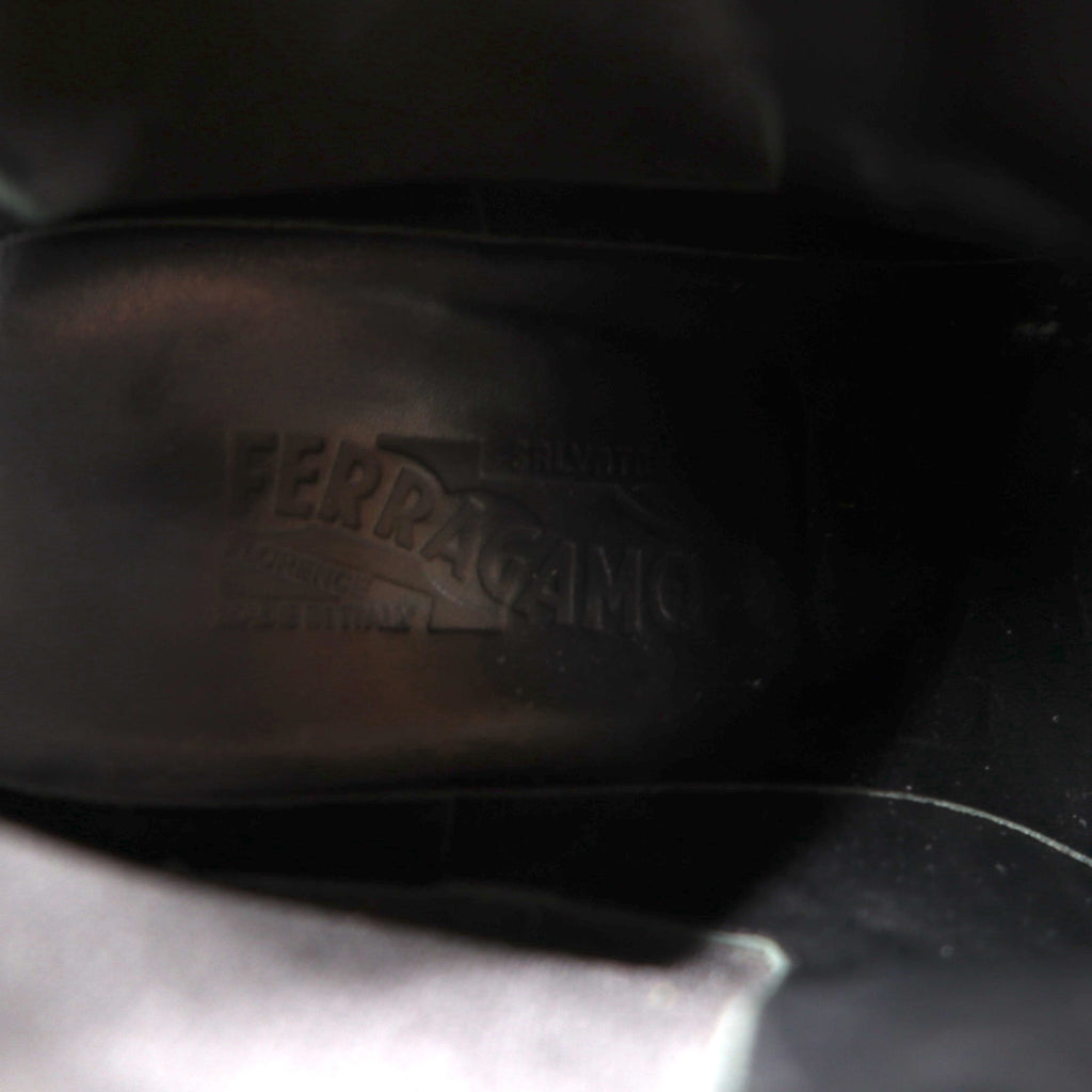 Salvatore Ferragamo Chelsea Boots with Side Gore, Size 27cm, Black Leather, VF 20202 D17, Made in Italy